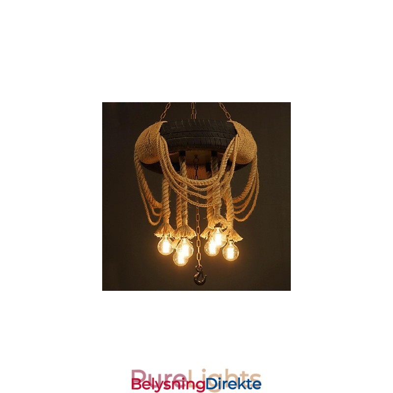 Vintage Maleri Plast Pendellampe