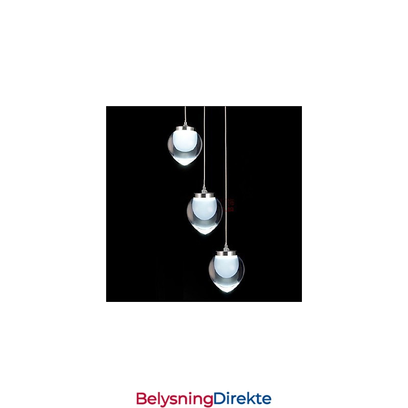 Moderne, Samtidskunstnerisk Anhengslampe I Krom I Metall