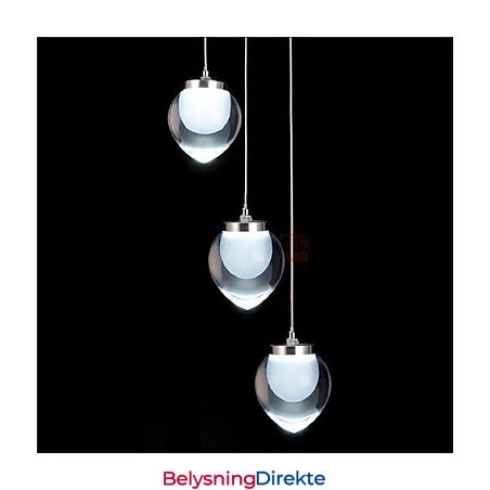 Moderne, Samtidskunstnerisk Anhengslampe I Krom I Metall