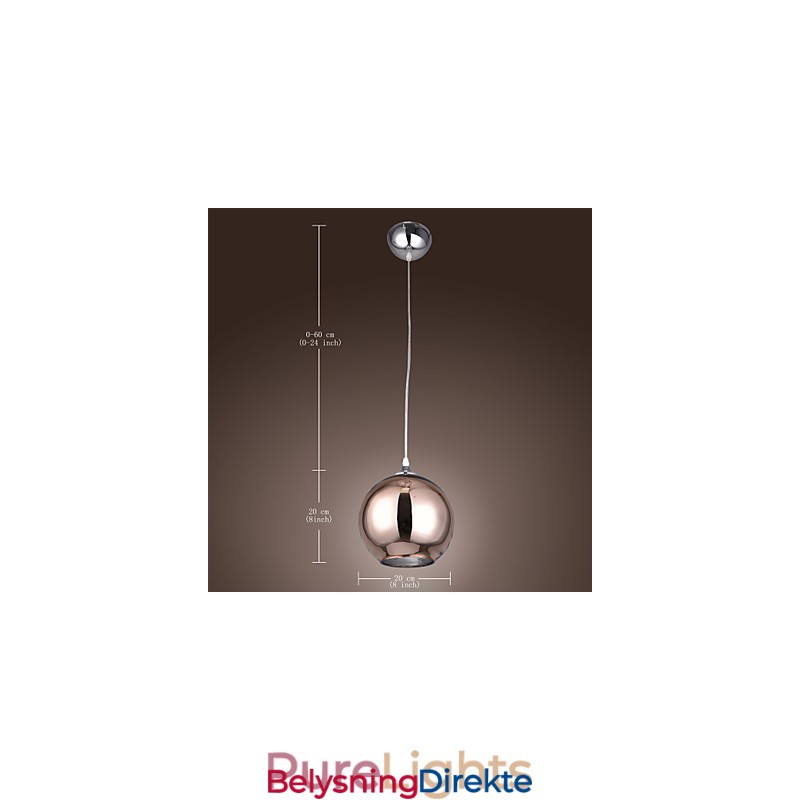 60 Moderne Samtidsstil Globe Galvanisert Metall Pendellampe