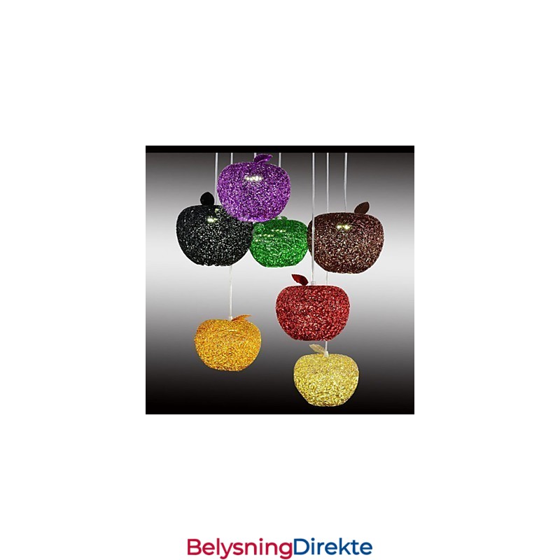 Vevd Aluminiumslysekrone Med Syv Hodelamper I Eple