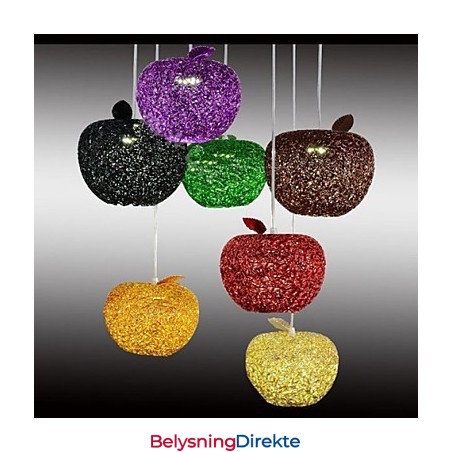 Vevd Aluminiumslysekrone Med Syv Hodelamper I Eple