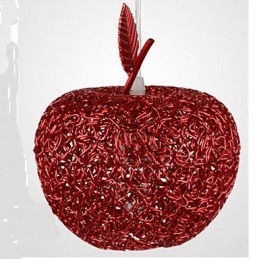 Vevd Aluminiumslysekrone Med Syv Hodelamper I Eple