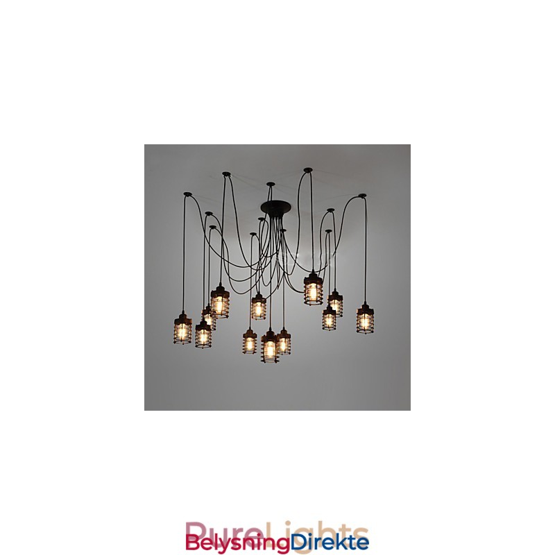 Vintage Edison Justerbar Taklampe Med Flere Justerbare Elementer, Pendellampe, Lysekrone, Moderne, Elegant, Industriell, Spisestue