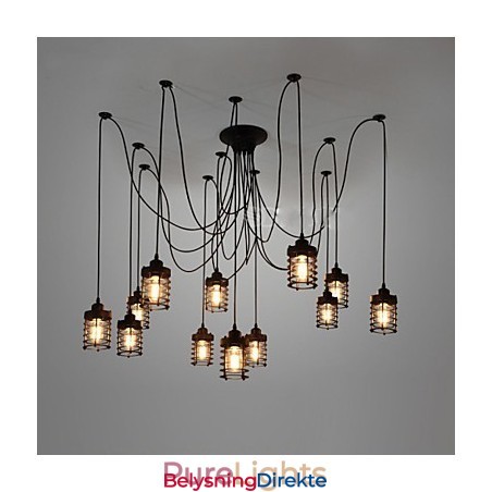 Vintage Edison Justerbar Taklampe Med Flere Justerbare Elementer, Pendellampe, Lysekrone, Moderne, Elegant, Industriell, Spisestue