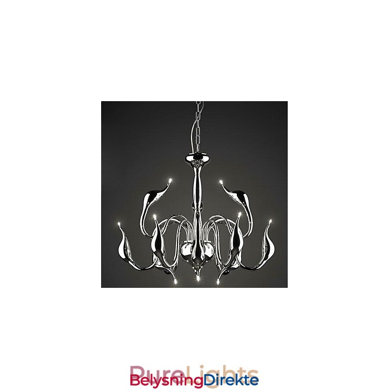 Moderne, Samtidskunstnerisk Lysekrone I Elektroplettert Metall