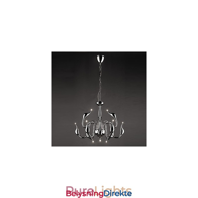 Moderne, Samtidskunstnerisk Lysekrone I Elektroplettert Metall