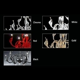 Moderne, Samtidskunstnerisk Lysekrone I Elektroplettert Metall