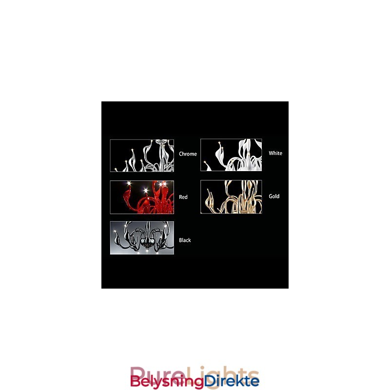 Moderne, Samtidskunstnerisk Lysekrone I Elektroplettert Metall