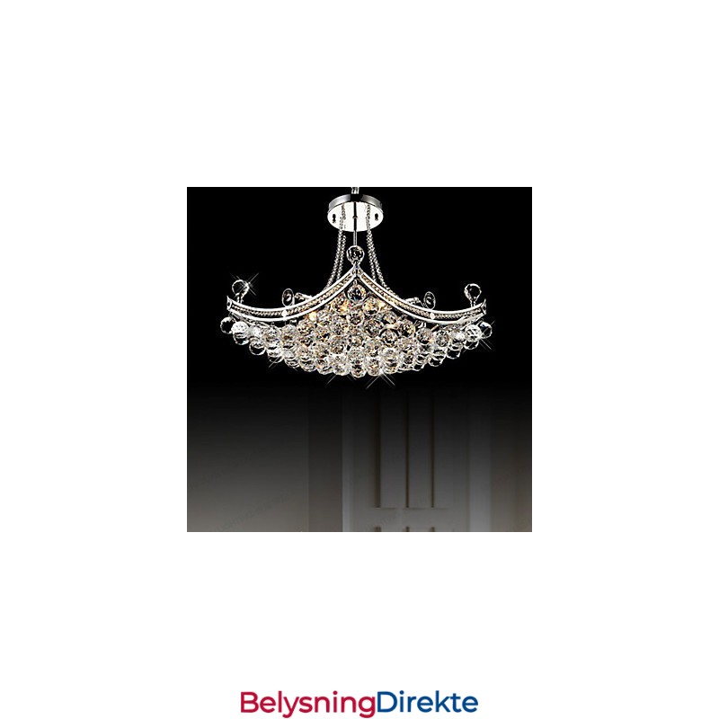 Moderne Og Moderne Krystallbelagt Metallpendellampe