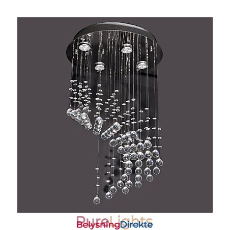 Moderne Samtids Krystall Krom Metall Innfelt Montering