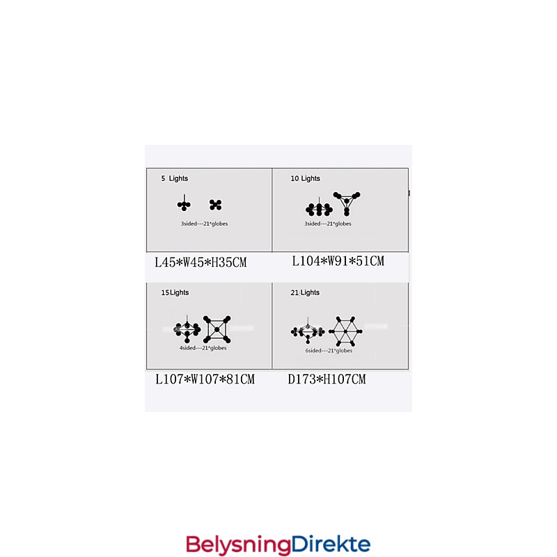 Lysekrone Med 5 Lys I Glass, Kuleformet, Retro, Utendørs, Garasje, Metall