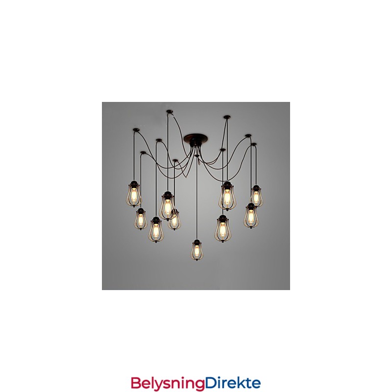 Vintage Edison Justerbar Taklampe Med Flere Justerbare Elementer, Pendellampe, Lysekrone, Moderne, Elegant, Industriell, Spisestue