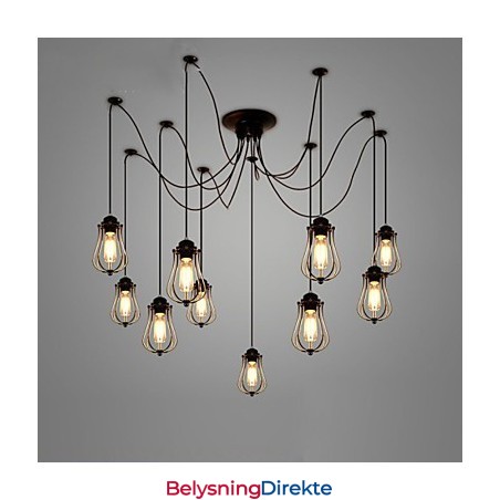 Vintage Edison Justerbar Taklampe Med Flere Justerbare Elementer, Pendellampe, Lysekrone, Moderne, Elegant, Industriell, Spisestue