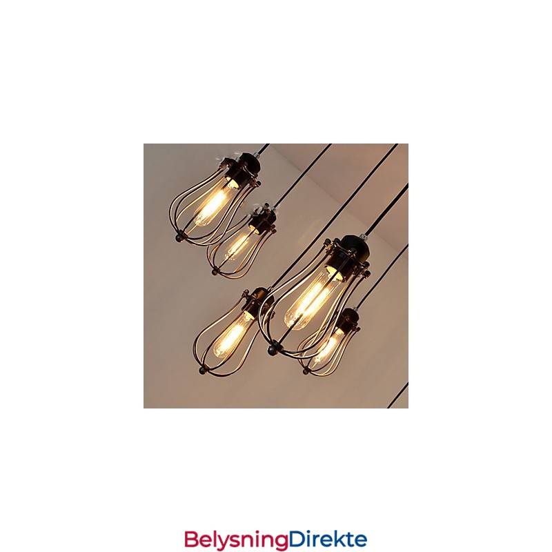 Vintage Edison Justerbar Taklampe Med Flere Justerbare Elementer, Pendellampe, Lysekrone, Moderne, Elegant, Industriell, Spisestue