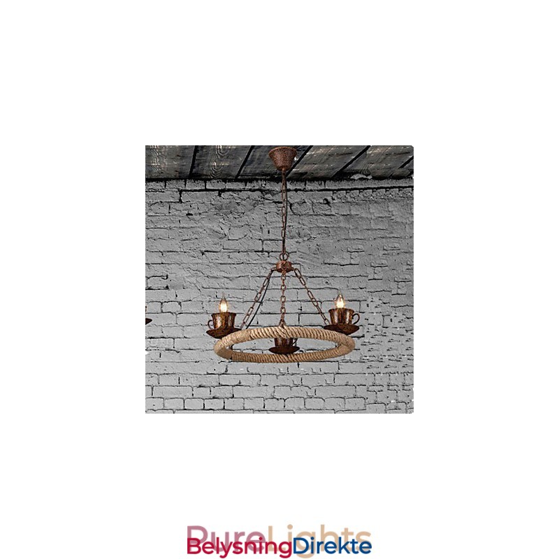 Keramisk Industrivindsløyfelysekrone Retrolron-Lysekrone Simple3