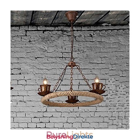 Keramisk Industrivindsløyfelysekrone Retrolron-Lysekrone Simple3