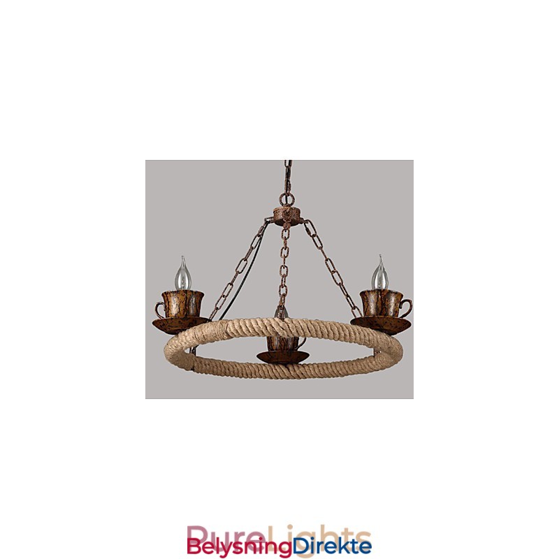 Keramisk Industrivindsløyfelysekrone Retrolron-Lysekrone Simple3