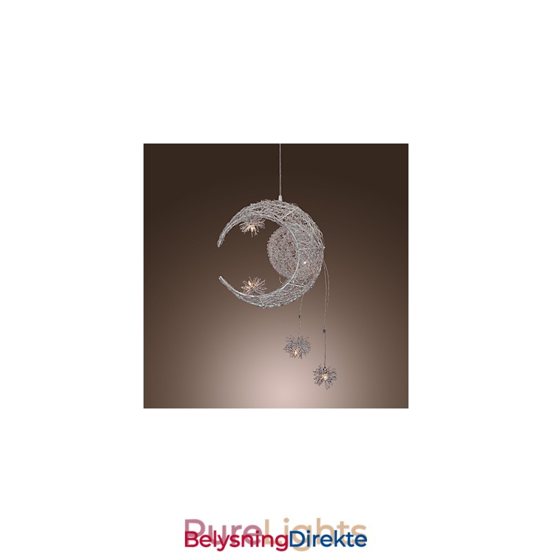 Moderne Og Moderne Globeformet Mini-Stil Galvanisert Metallpendellampe