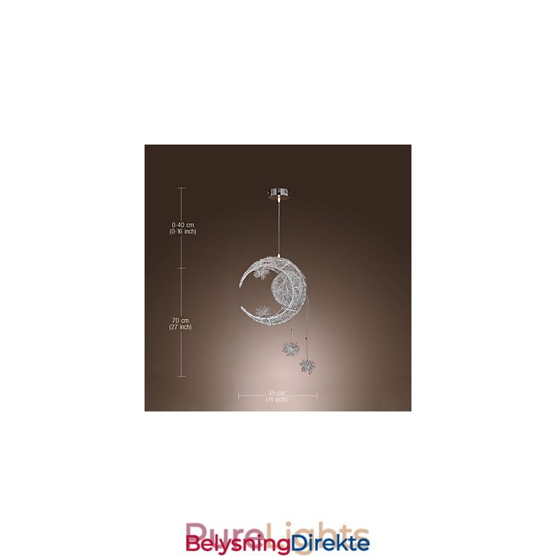 Moderne Og Moderne Globeformet Mini-Stil Galvanisert Metallpendellampe