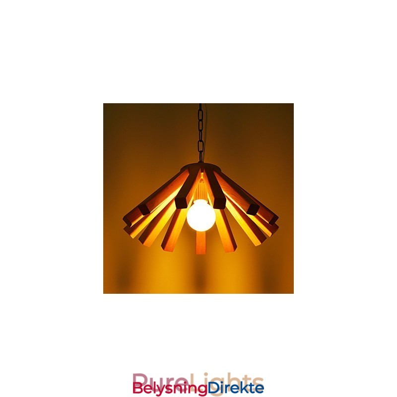 Retro Landlig Tre Bambus Pendellampe