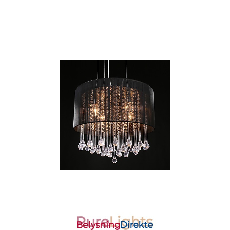 Trommependel Moderne 4-Lyss Viklingslampeskjerm Krystalllysekrone Lysekrone Moderne Minimalistisk Design