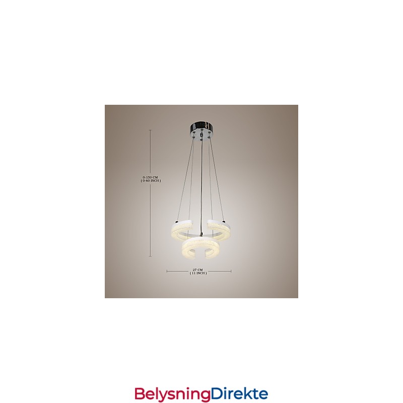 Krystall Pendellampe Bokstaven «C» Formet Moderne Lampe Med To Ringer