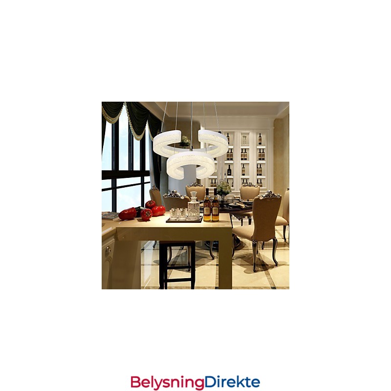 Krystall Pendellampe Bokstaven «C» Formet Moderne Lampe Med To Ringer