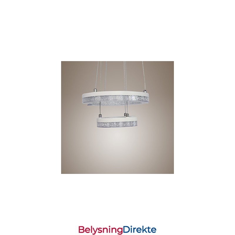 Krystall Pendellampe Bokstaven «C» Formet Moderne Lampe Med To Ringer