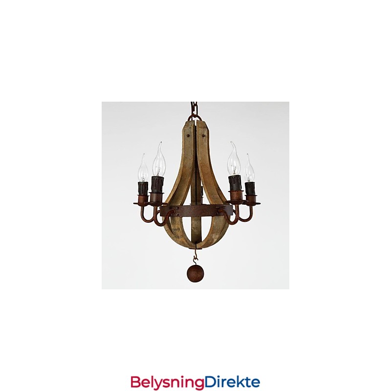 Vintage Mini-Stil Maleri Av Tre Og Bambus Lysekrone