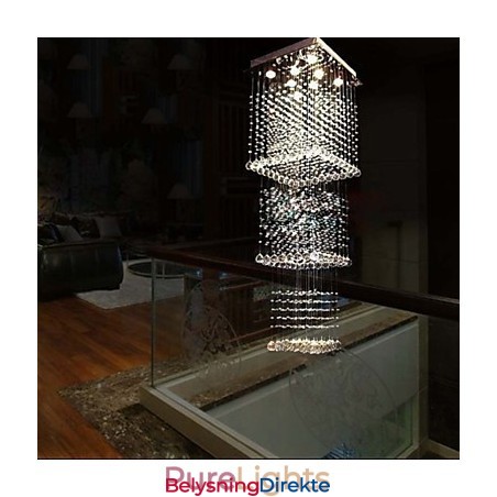 Krystalltaklamper Med 8 Lys Moderne, Luksuriøse Sølvfargede Canpoy K9-Krystallarmaturer