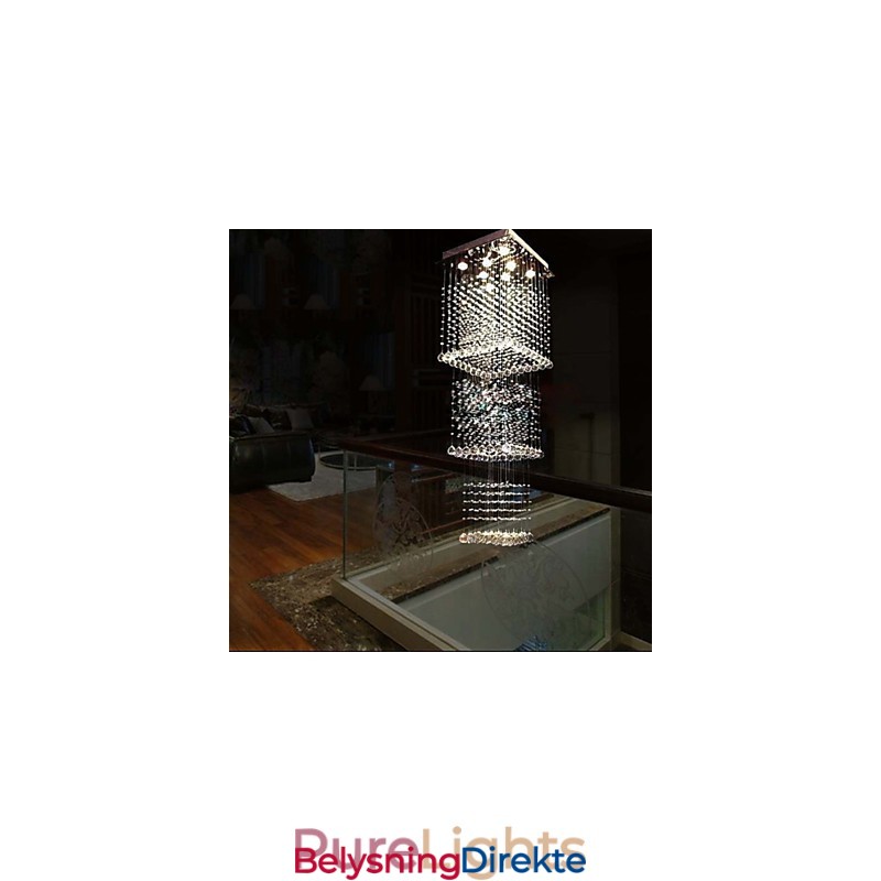 Krystalltaklamper Med 8 Lys Moderne, Luksuriøse Sølvfargede Canpoy K9-Krystallarmaturer