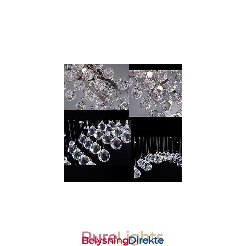 Krystalltaklamper Med 8 Lys Moderne, Luksuriøse Sølvfargede Canpoy K9-Krystallarmaturer