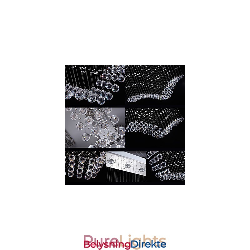 Krystalltaklamper Med 8 Lys Moderne, Luksuriøse Sølvfargede Canpoy K9-Krystallarmaturer