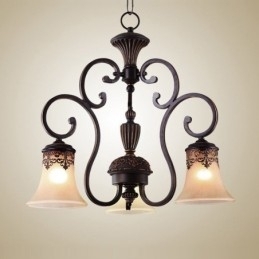 Vintage Landlig Øymaleri Metalllysekrone Innfelt