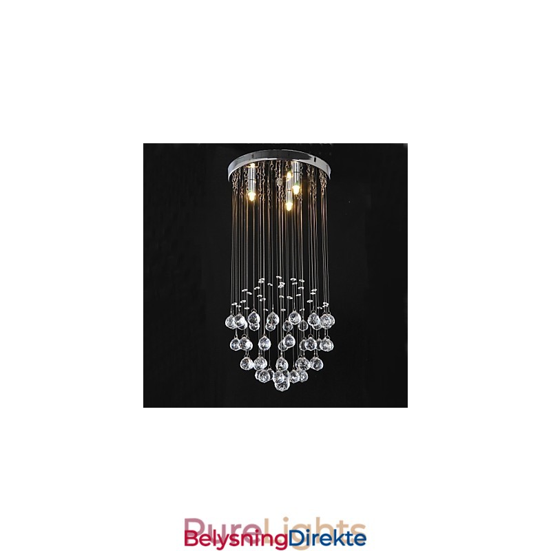 Tradisjonell Klassisk Krystallkrom Metall Innfelt Montering