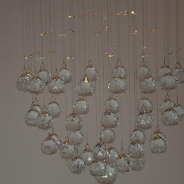 Tradisjonell Klassisk Krystallkrom Metall Innfelt Montering