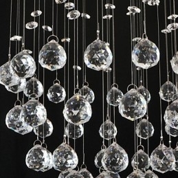 Tradisjonell Klassisk Krystallkrom Metall Innfelt Montering