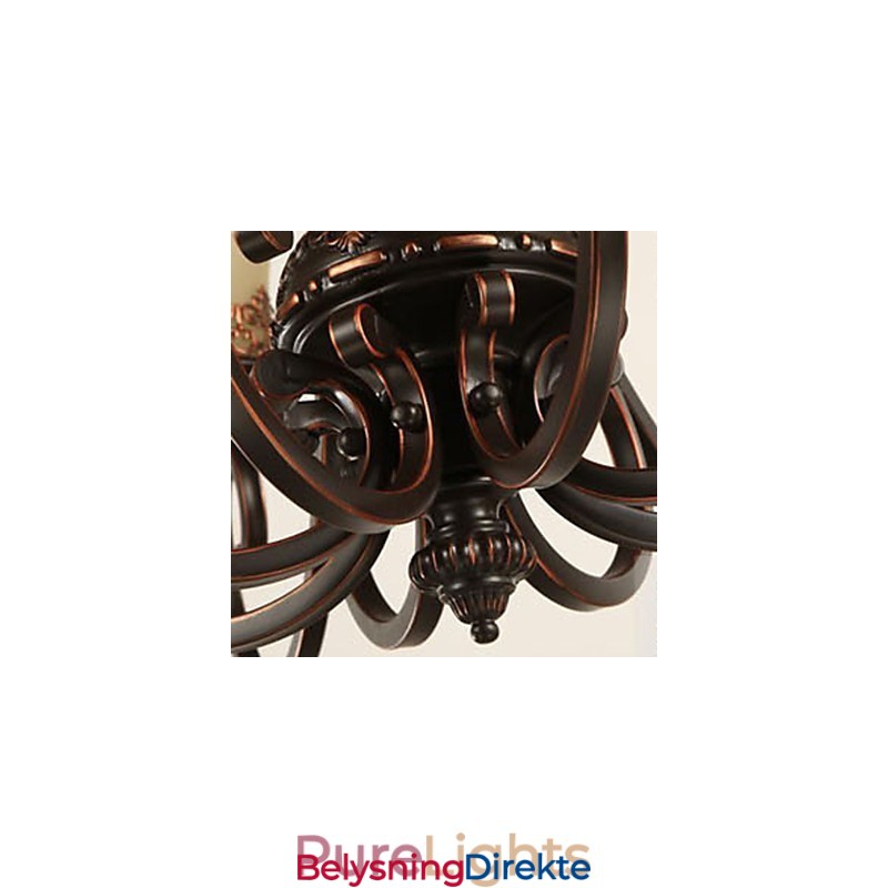 Vintage Landlig Øymaleri Metalllysekrone Innfelt