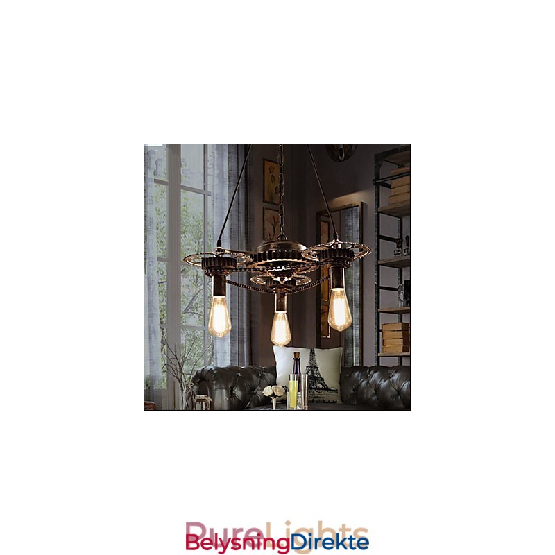 Vintage Lron Lysekrone Industriell Vindgirlysekrone