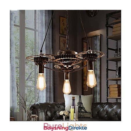 Vintage Lron Lysekrone Industriell Vindgirlysekrone
