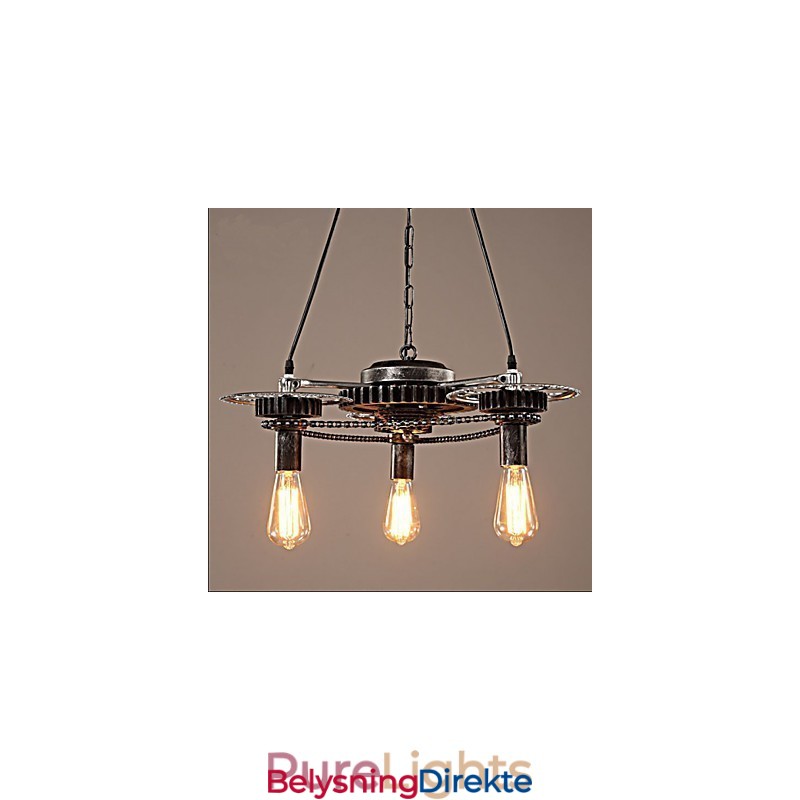 Vintage Lron Lysekrone Industriell Vindgirlysekrone