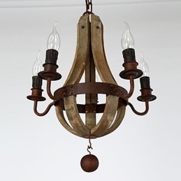 Vintage Mini-Stil Maleri Av Tre Og Bambus Lysekrone