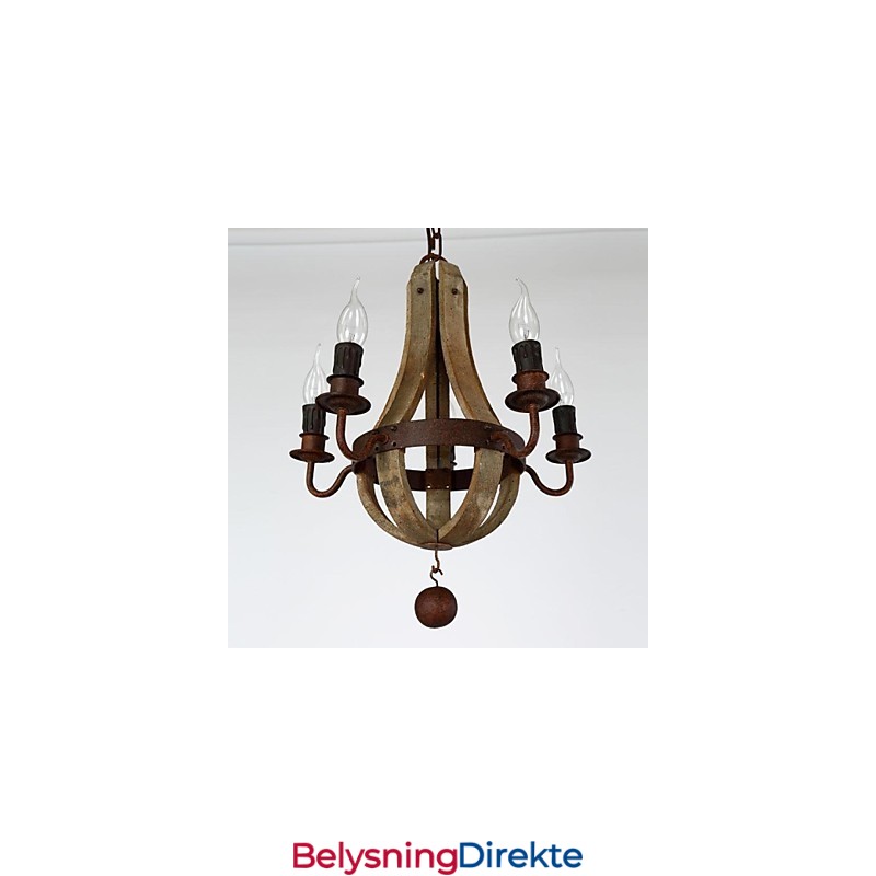 Vintage Mini-Stil Maleri Av Tre Og Bambus Lysekrone