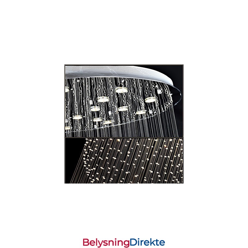 Pendellampe Moderne Krystalllysekrone 12 Lys Sølv Canpoy Klar Krystall Globe Taklamper Armaturer