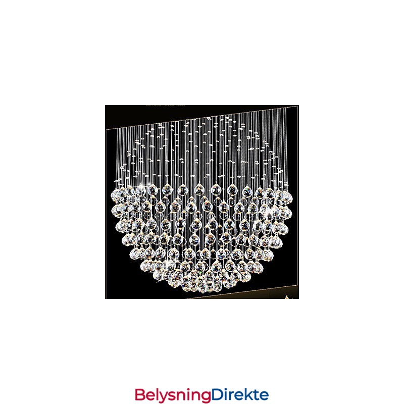 Pendellampe Moderne Krystalllysekrone 12 Lys Sølv Canpoy Klar Krystall Globe Taklamper Armaturer