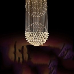 Pendellampe Moderne Krystalllysekrone 12 Lys Sølv Canpoy Klar Krystall Globe Taklamper Armaturer