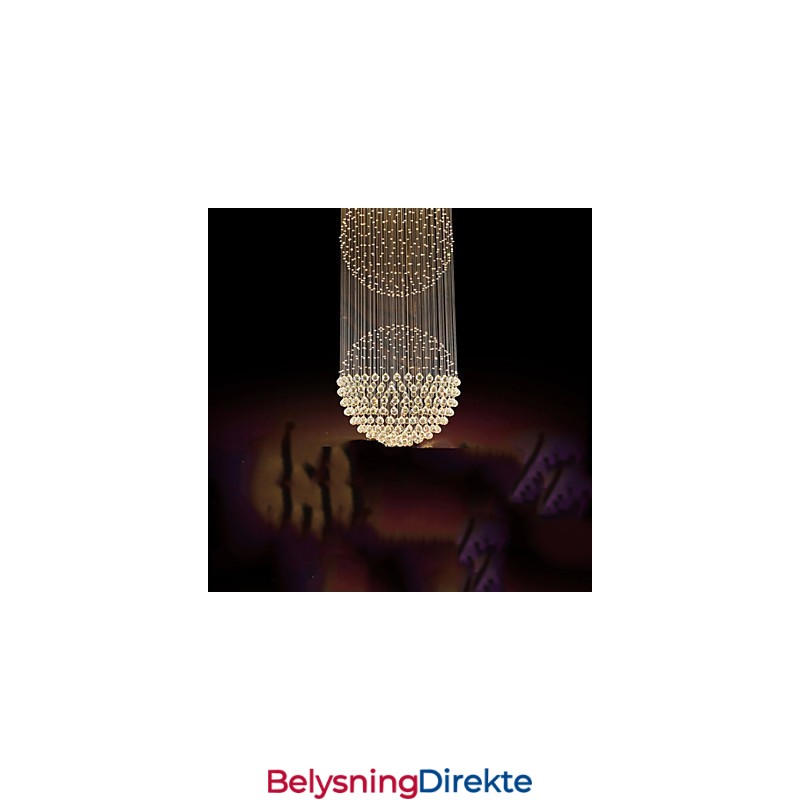 Pendellampe Moderne Krystalllysekrone 12 Lys Sølv Canpoy Klar Krystall Globe Taklamper Armaturer