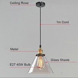 Retro Enkelt Glassanheng