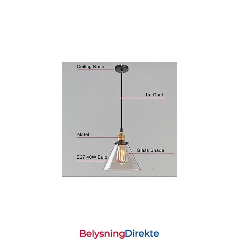 Retro Enkelt Glassanheng